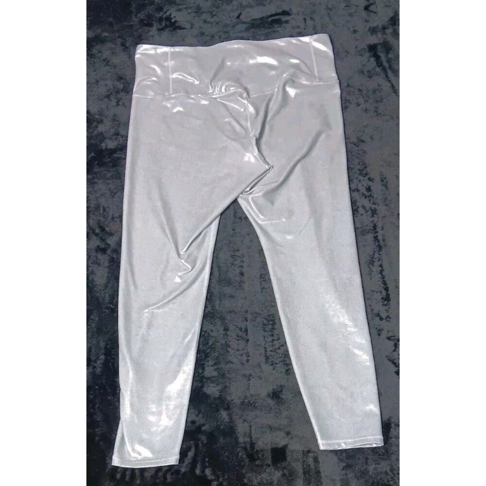 Old Navy Active Powersoft Extra High Rise Leggings 2XL Silver Blue Shimmer Yoga - Picture 12 of 13